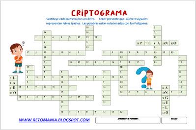 CRIPTOGRAMA MATEMÁTICO Funciones,Funciones Trigonometricas, Polígonos, Razones Trigonométricas,Crucigramas,Crucinúmeros,Criptograma,