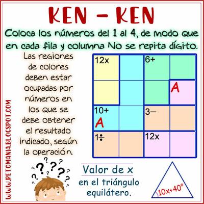 Sujiko,Ken Ken,Suko,Desafíos matemáticos,Retos Matemáticos,Retos mentales,Pasatiempos,