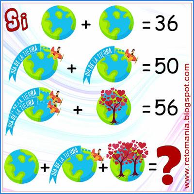 RETOS MATEMATICOS: DIA DE LA TIERRA Descubre el Número, Busca el número, Acertijos, Ecuaciones, Día de la Tierra, Desafíos matemáticos, Retos Matemáticos, Retos mentales,