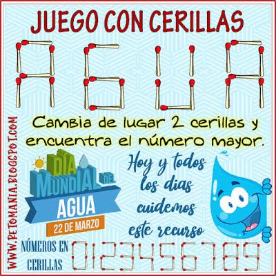 Juego con cerillas, Agua,Día Mundial del Agua