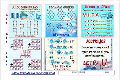 RETOS MATEMÁTICOS: DÍA DEL AGUA RETOS MATEMÁTICOS: DÍA DEL AGUA