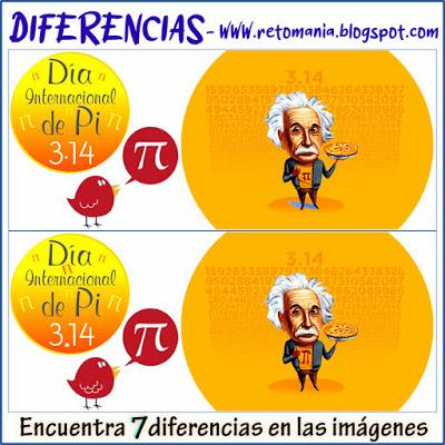 DIFERENCIAS Diferencias, Encuentra las Diferencias, Número Pi, Pi, Día Pi, Día Internacional Pi