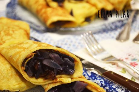 Crêpes rellenas de lombarda