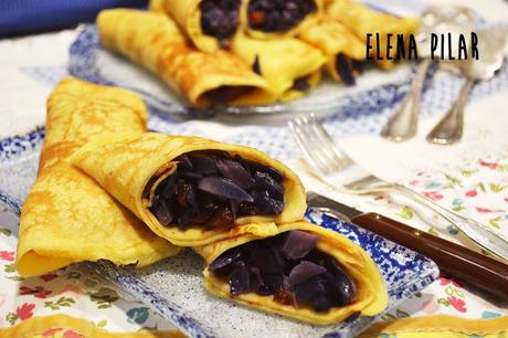 Crêpes rellenas de lombarda