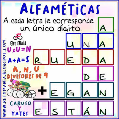 Alfaméticas, Criptoaritmética, Criptosuma, Criptograma, Alphametics, Lógica de letras, Suma de letras, Suma de palabras, Juego de Palabras, Alfaméticas con solución, Desafíos matemáticos, Retos matemáticos, Problemas matemáticos, Retos mentales, Acertijos, Acertijos con palabras, Acertijos con solución