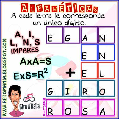 CRIPTOARITMÉTICA : EGAN BERNAL Alfamética, Criptoaritmética, Criptosuma, Criptograma, Suma de Palabras, Juego de palabras, Desafíos matemáticos, Retos matemáticos, Problemas matemáticos, Acertijos, Acertijos numéricos, Problemas de matemáticas