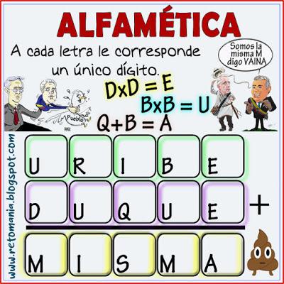 Alfaméticas, Criptoaritméticas, Criptosumas, Criptogramas, Suma de Palabras, Juego de Letras