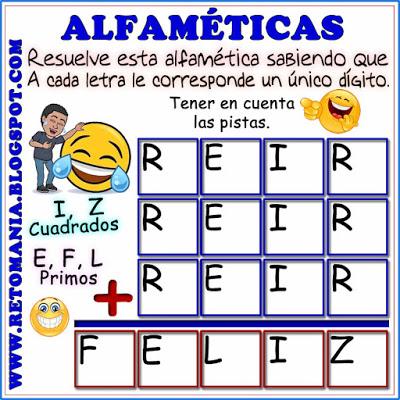Alfaméticas, Criptoaritméticas, Criptograma, Criptosuma, Desafíos matemáticos, Retos matemáticos, Problemas matemáticos, Suma de palabras, Juego de palabras