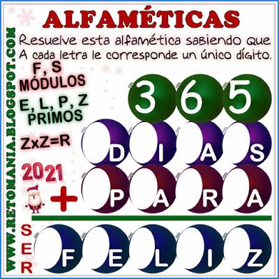 ALFAMÉTICAS AÑO NUEVO Alfamética, Criptoaritmética, Criptosuma, Navidad, Matemática y Navidad, Matemática y Año Nuevo, Suma de Palabras, Desafíos matemáticos, Retos matemáticos, Problemas matemáticos