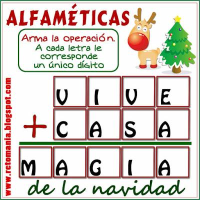 Alfamética, Criptoaritmética, Criptosuma, Criptograma, Navidad, Matemáticas y Navidad