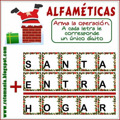 Alfamética, Criptoaritmética, Criptosuma, Criptograma, Navidad, Matemáticas y Navidad