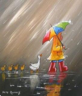 Paraguas en la lluvia
