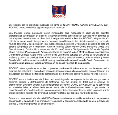 Comunicado oficial de Ficomic sobre la polémica del Barcelona on Demand