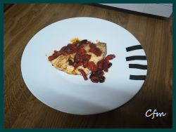 Dorada a la bilbaína con pimientos