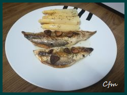 Verdel a la plancha con refrito de ajo