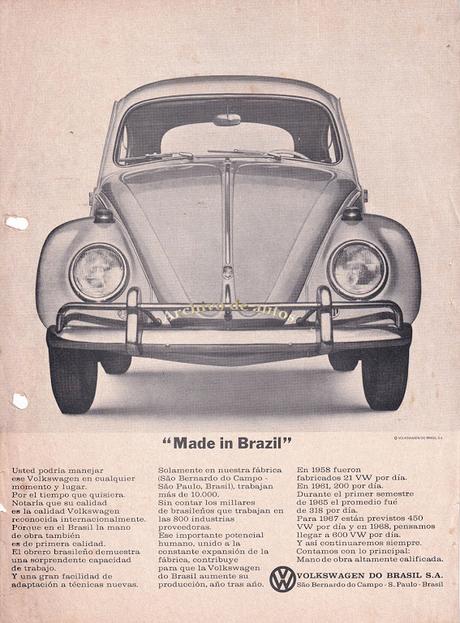 Volkswagen do Brasil y su publicidad con el Fusca del año 1966