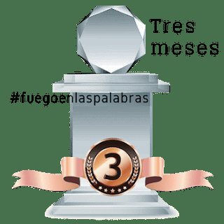 Banner trofeo de participación tres meses en Fuegoenlaspalabras