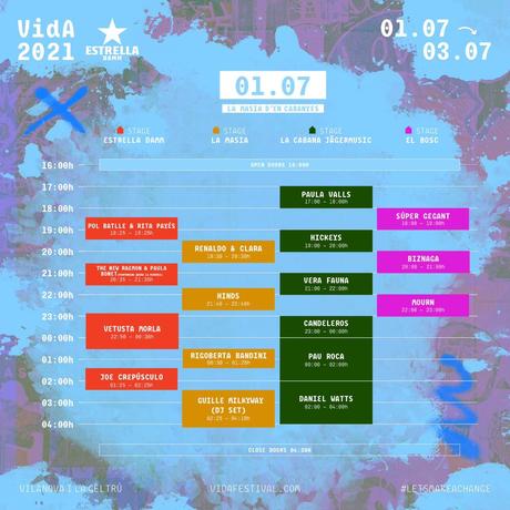 Horarios del Vida Festival 2021