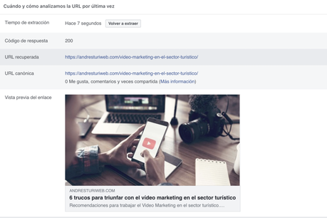 Limpiar el caché de la imagen en miniatura de Facebook y Linkedin