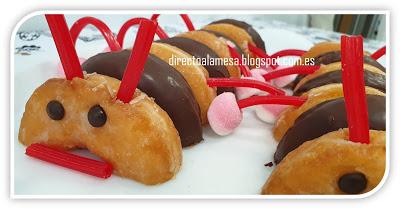 Tarta gusano de donuts