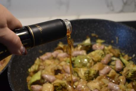 Arroz con salchichas setas y alcachofas Arroz con salchichas setas y alcachofas