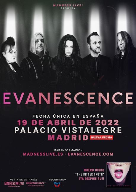 Evanescence aplaza su concierto en Madrid a 2022