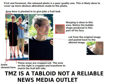 La última fotografía de Steve Jobs es un montaje según algunas webs. La última fotografía de Steve Jobs es un montaje según algunas webs.