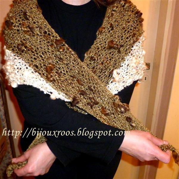 Chal bicolor con lana de nudos!!!