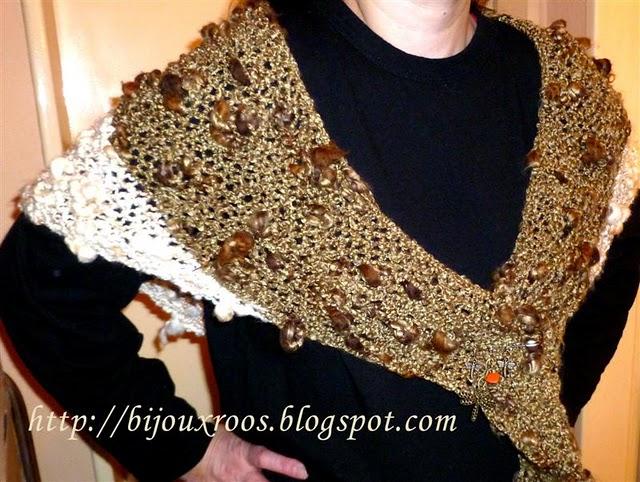 Chal bicolor con lana de nudos!!!