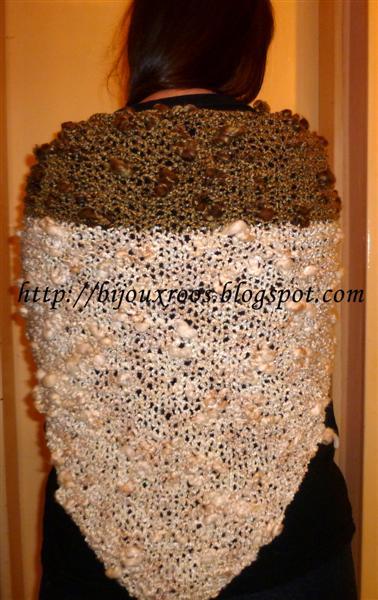 Chal bicolor con lana de nudos!!!