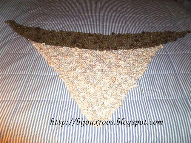 Chal bicolor con lana de nudos!!!