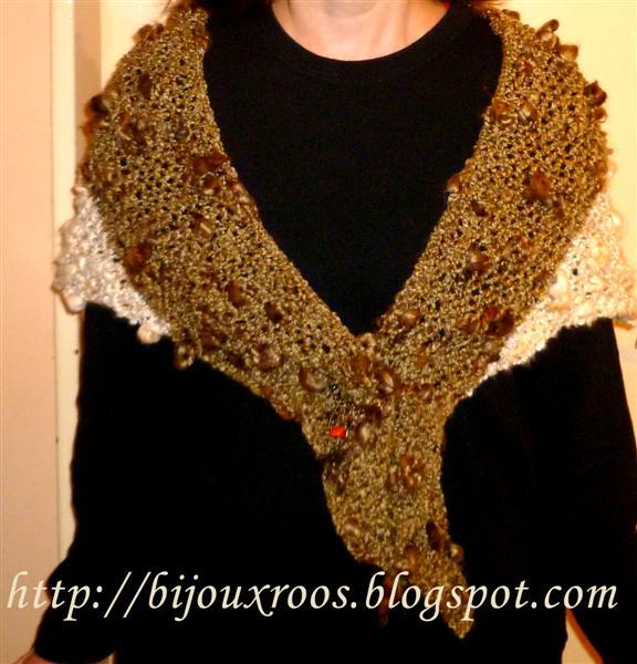 Chal bicolor con lana de nudos!!!