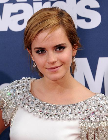 Emma Watson photographed on the red carpet at the 2011 MTV Movie Awards in Los Angeles.