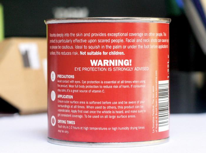 Original packaging para promocionar La Tomatina