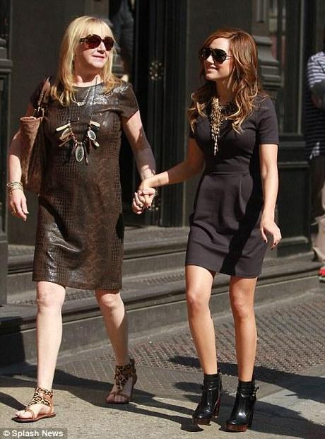 Mother-daughter style: The former High School Musical star Ashley Tisdale and her mother Lisa wore similar outfits 