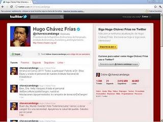 Compara Hugo Chávez a su Twitter con los de otros líderes de Latinoamérica para decir que es influyente
