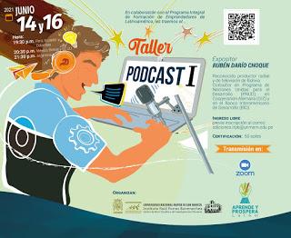 📢 Invitación al taller de Podcast I para emprendedores- 14 y 16 de junio de 19:30 a 21 horas.