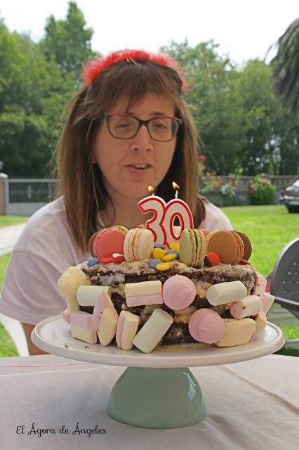 TARTA DE CHOCOLATE Y CREMA DE MANGO