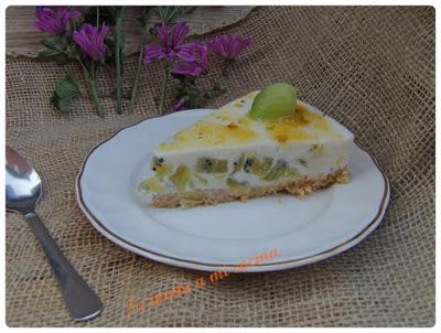 Tarta de kiwi sin horno