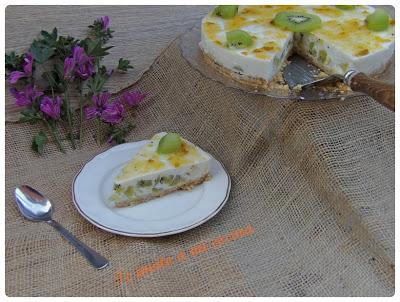 Tarta de kiwi sin horno