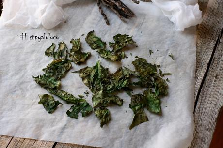 Chips de espinacas