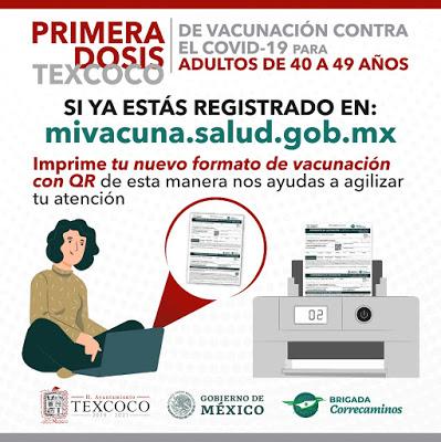 DEL 17 AL 19 DE JUNIO SE APLICARÁ PRIMERA DOSIS DE VACUNA CONTRA COVID-19 A ADULTOS DE 40 A 49 AÑOS EN TEXCOCO DEL 17 AL 19 DE JUNIO SE APLICARÁ PRIMERA DOSIS DE VACUNA CONTRA COVID-19 A ADULTOS DE 40 A 49 AÑOS EN TEXCOCO
