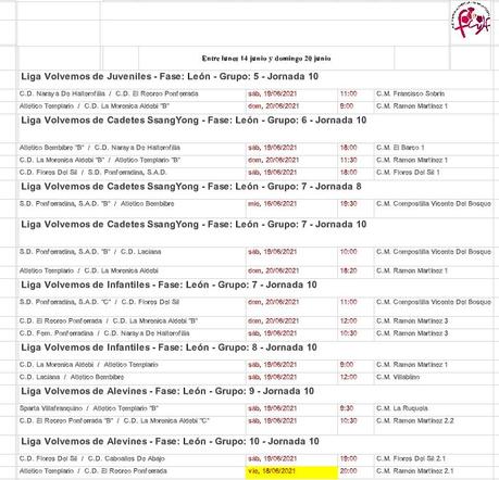 Liga Volvmos de Fútbol Base. Jornada del 20 de junio 2021 2