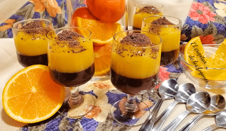 CREMA DE NARANJA CON GANACHE DE CHOCOLATE CON LECHE
