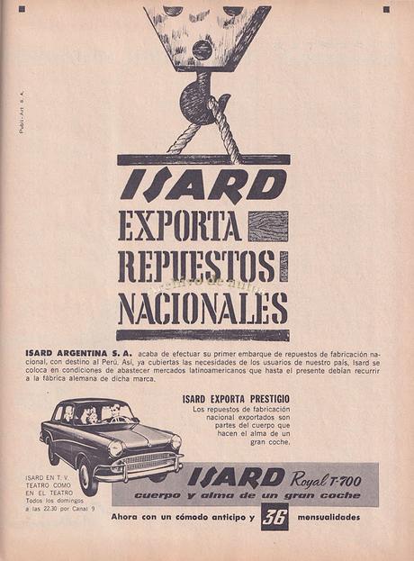 Exportación de repuestos de Isard Argentina a Perú en el año 1963 Exportación de repuestos de Isard Argentina a Perú en el año 1963