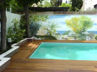 MUROS PINTADOS (TRAMPANTOJOS) IMITANDO PAISAJES NATURALES Y JARDINES