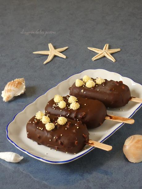 Polos de Leche bañados en Chocolate