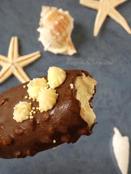 Polos de Leche bañados en Chocolate