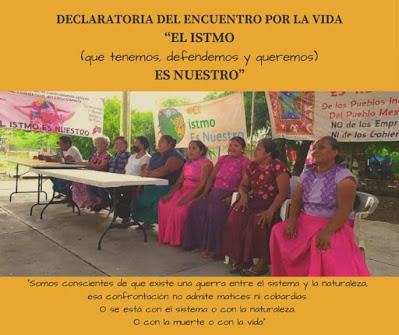 DECLARATORIA DEL ENCUENTRO POR LA VIDA “EL ISTMO (QUE TENEMOS, DEFENDEMOS Y QUEREMOS) ES NUESTRO”